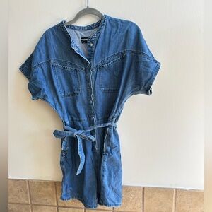 Frank & Oak Blue Denim Jumpsuit